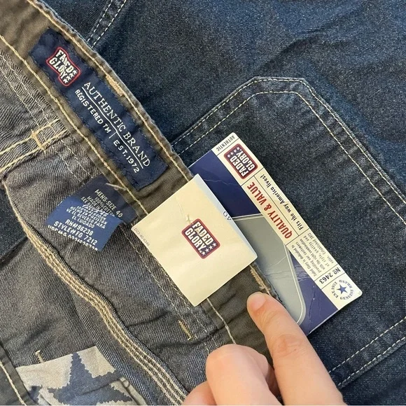 Vintage Y2K Deadstock Faded Cory Denim Cargo Shorts Jorts Size 40 Baggy - Picture 7 of 7